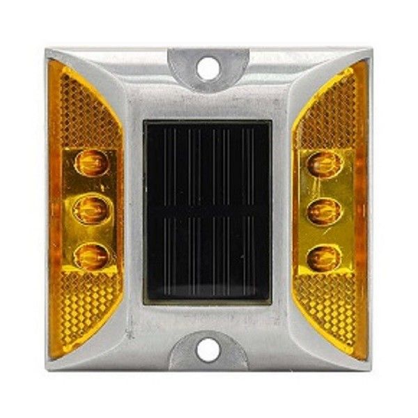 Gelbe Farbe Solar Straßenreflectoren IP68 Wasserdicht 6pcs High Brightness LED